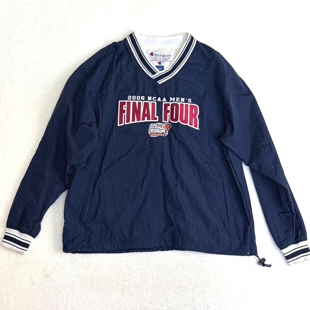 Champion Mens 2006 NCAA Final Four Indianapolis V-Neck Windbreaker Navy Large - Picture 3 of 11